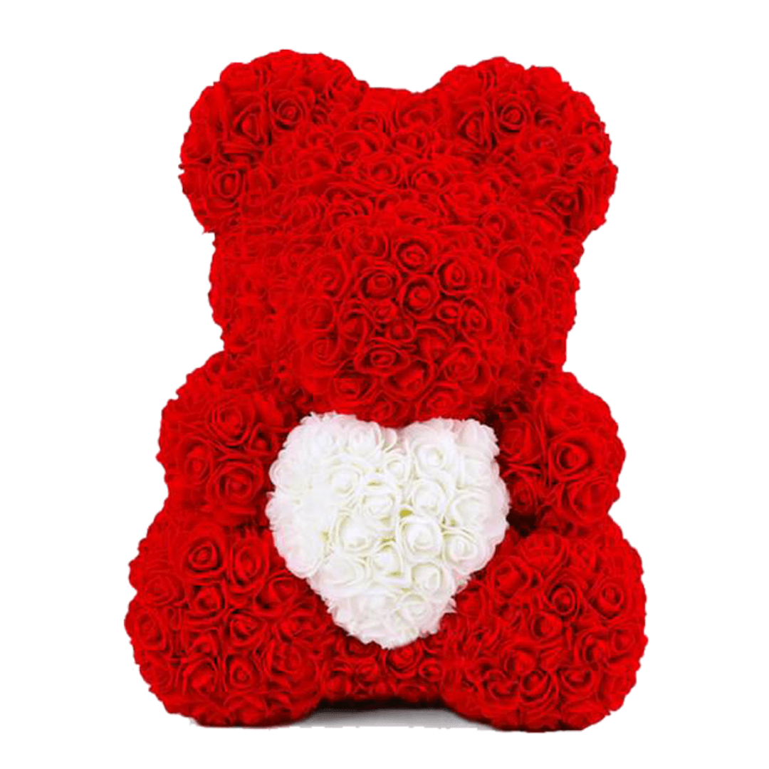 Ours de roses avec cœur
